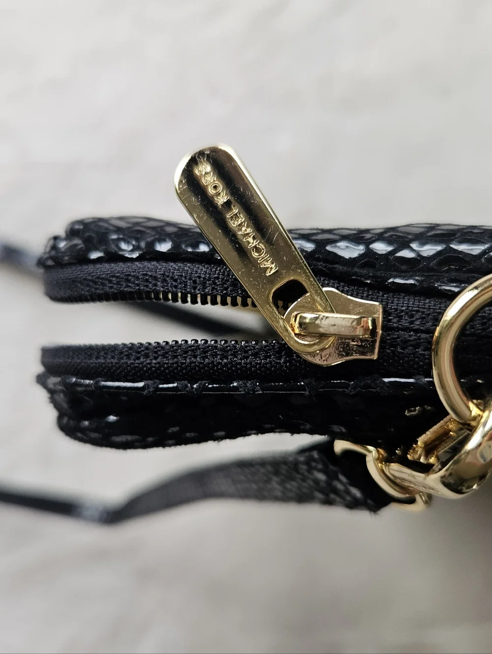 NWOT Michael Kors Black Faux-Snake Laptop case.